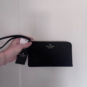 Kate Spade Sparkly Black Zip Clutch